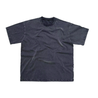 Camiseta de Manga Corta para Hombre, Cuello Redondo, 250g, Algodón Puro, Corte Holgado, Estilo Urbano Americano, Transpirable, Suave, Informal de Verano