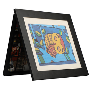 Vitrina de Madera Negra para Obras de Arte Infantiles con Almacenamiento, Marco de Exhibición con Apertura Frontal para Múltiples Obras de Arte - Product Image 2