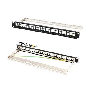 Phòng giám sát công suất cao được bảo vệ màu đen 19inch trống FTP 1U 24 cổng CAT.5E Cat.6 cat.6a Patch Panel