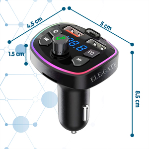 Émetteur FM Bluetooth 5.0 pour voiture avec lumière LED RVB et double ports USB - Product Image 2
