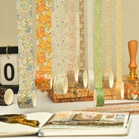 Ruban Washi Vintage à Motifs Floraux pour la Protection Énergétique, Coffret Cadeau Spirituel, Fleurs Épanouies, Journalisation, Décoration Végétale DIY, Papeterie