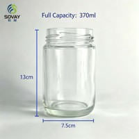 Pot en verre cylindrique transparent personnalisé de 280 ml, vide, pour confiture de fruits, commande en gros pour marques