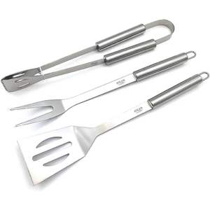 Ensemble d'outils de barbecue Adler en acier inoxydable, 3 pièces, résistant à la chaleur, pour griller et retourner les aliments sur un barbecue au charbon de bois - Product Image 2