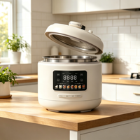 Cuisinière à riz multifonction 5L, autocuiseur électrique multi-usages, écran LED, cuve intérieure antiadhésive, autocuiseur électrique à pression