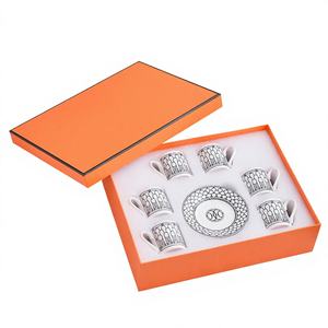 Ensemble de café et de thé expresso de luxe en céramique de la série H, écologique, 6 tasses et 6 soucoupes - Product Image 1