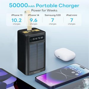 Sạc dự phòng năng lượng mặt trời 50000mAh hai cổng <span class=keywords><strong>USB</strong></span> tích hợp đèn pin, bộ sạc năng lượng mặt trời 100000mAh cho điện thoại - Product Image 4