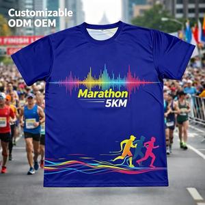 Camisetas de Running para Maratón al por Mayor, Camisetas Publicitarias con Impresión 3D, Camisetas de Poliéster con Logotipo Personalizado, Camisetas Blancas para Sublimación - Product Image 1