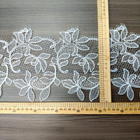 Dentelle brodée soluble dans l'eau de 18 cm, motif floral en écailles de poisson, style vintage, pour robe de mariée, Hanfu, robe de soirée formelle pour femme