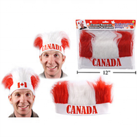 Bandeau perruque bouclé crépu personnalisé 2026 avec drapeau canadien pour fans de football, idéal pour les événements sportifs et les promotions