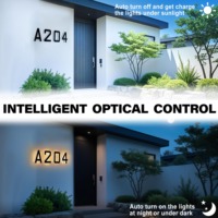 Plaque de porte solaire LED 9 pouces avec numéro d'adresse, étanche, pour extérieur, design pour une visibilité facile, lumière décorative
