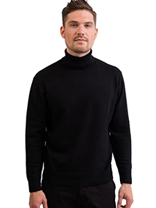 Pull col roulé en cachemire extra fin pour homme, tricot anti-rides, respirant, anti-rétrécissement, avec logo frontal, idéal pour le printemps - Product Image 4