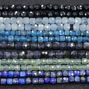 New arrivals high-end 4mm faceted gemstone cube beads for jewelry making (AB1719)