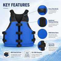 Gilet de sauvetage commercial 150N pour rafting en eaux vives, en Oxford 600D, réglable, pour kayak et sauvetage aquatique