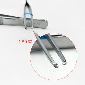 Pinzas de acero inoxidable Golden Bell con cabeza recta y 1x2 dientes para uso en laboratorio y manualidades - Product Image 1