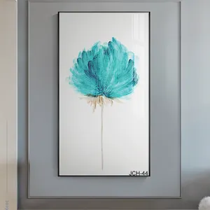 Hot Verkoop Abstract Goedkoop Modern Licht Luxe Nordic Sofa Ginkgo Blad Achtergrond Muur Opknoping Schilderij Voor Woonkamer