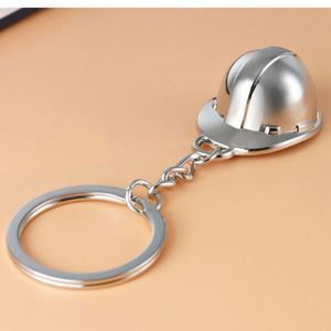 سلسلة مفاتيح معدنية ثلاثية الأبعاد بشعار مخصص للبيع بالجملة سلسلة مفاتيح ثلاثية الأبعاد لسلامة الخوذة في أماكن البناء - Product Image 2