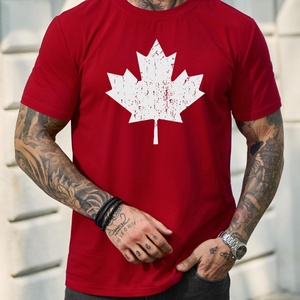 Camiseta Gráfica 3D con la Bandera de Canadá para Hombre, 100% Algodón, Tejido de Punto, Secado Rápido, Manga Corta, Estilo Urbano, Logotipo Personalizado, Venta al Por Mayor - Product Image 2