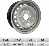 Jante en acier noir 19 pouces 155.5/6205/6150 ET20 PCD130/114.3 pour Sprinter W906/W904/W910/Sprinter 901-906