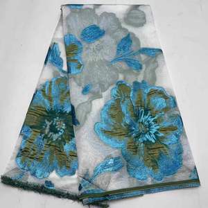 <span class=keywords><strong>2025</strong></span> Mới Nhất Đầy Màu Sắc Jacquard Organza Ren Vải Hoa Thổ Cẩm Chất Liệu Cho Phụ Nữ Wedding Dress - Product Image 3