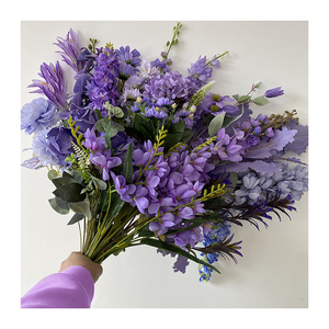 Fleurs artificielles multicolores-violettes bleues simples, <span class=keywords><strong>jacinthe</strong></span> bicolore pour la décoration de mariage - Product Image 3