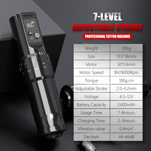 Pistola de <span class=keywords><strong>tatuaje</strong></span> eléctrica profesional XNET <span class=keywords><strong>F1</strong></span>, pluma de máquina de <span class=keywords><strong>tatuaje</strong></span> inalámbrica de cuerpo de carrera ajustable de 2,0-4,2mm con batería Doble - Product Image 6