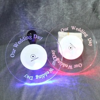 Sous-verre fantaisie de mariage, rondes, avec texte gravé, Transparent, en acrylique, avec Design personnalisé, pour fête