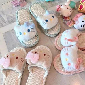 <span class=keywords><strong>Lino</strong></span> da donna per pantofole per la primavera estate Cartoon gattino Design antiscivolo suola EVA traspirante Casual <span class=keywords><strong>calzature</strong></span> da interno - Product Image 2