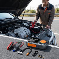 Alimentation d'urgence sans fil portable et gonfleur de pneus pour véhicule avec pince de batterie