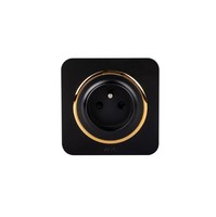 Prise murale électrique standard française Huayi 2026, interrupteurs muraux noirs, prises et supports de lampe 13A 15A, alimentation électrique légère