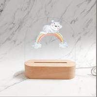 Lampe de nuit LED USB en bois, design minimaliste créatif, intensité réglable, pour chambre d'enfant, décoration de chambre, cadeau