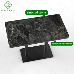 Hualin phong cách hiện đại nhà hàng cao cấp thiêu kết đá bàn ăn bằng thép không gỉ bàn ăn khách sạn Cafe chủ đề nhà hàng - Product Image 5