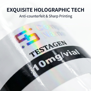 Etiquetas Adhesivas Transparentes Dobles para Viales de 10 ml, Impresión CMYK Personalizada, Etiquetas Impermeables para Botellas de Inyección de Péptidos - Product Image 5
