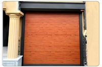 Porte de garage automatique à enroulement en aluminium imitation bois, télécommande, isolée, pour villa, taille sur mesure