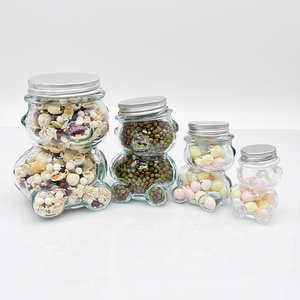 Botellas de Vidrio Vacías Pequeñas con Forma de Oso Personalizadas al por Mayor de 50 ml, 80 ml, 150 ml, 300 ml con Tapa de Rosca Resistente <span class=keywords><strong>y</strong></span> Duradera para Mini Bar de Jugos al por Menor - Product Image 6