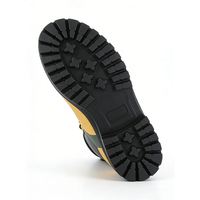 Chaussures de sécurité robustes en cuir véritable et PVC imperméables, avec embout en acier, pour l'extérieur, chaudes pour l'hiver, avec soutien de la voûte plantaire en coton – Fabrication chinoise