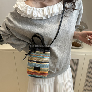 Bolso Bandolera de Paja de Moda, Bolso de Hombro Único para Vacaciones, Bolso de Playa, Bolso de Mano Unisex con Capacidad de 1-1.9L para Fiestas y Viajes - Product Image 4