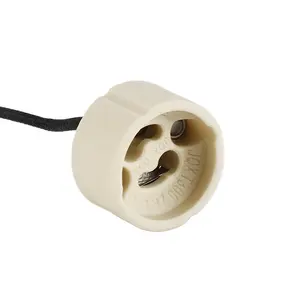 GU10/GZ10 without Indoor Home Living Room Blub With Silicon Cable Cable Light Bulb Socket Bulb Holder Ceramic Lamp Holder