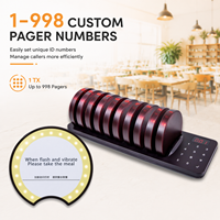Système d'appel sans fil pour restaurant, ensemble de 10 bipeurs 433 MHz avec clavier tactile pour service de restauration, aire de restauration, café