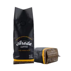Logotipo personalizado Design de Embalagem do Produto Comestível Saco de Café Da Válvula E Estanho Empate