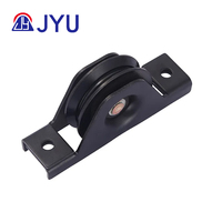 Poulie à rouleau de roue de porte coulissante galvanisée à roulement unique avec support interne-Noir