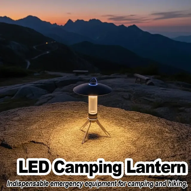 Multifunction LED Camping Lantern Portable Tripod Light Compact Pocket Size Handheld Light Emergency Power Outage Lamp Outdoor