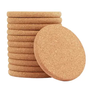 Cork Round Edge Coasters Extra Grosso Madeira Drink Coaster Pires Absorventes e Reutilizáveis para Bebida Fria Quente