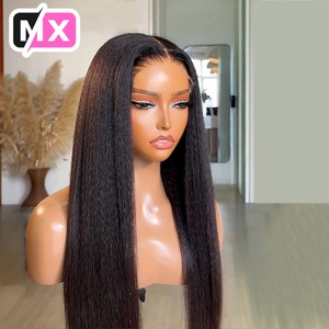 Peluca de Cabello Humano Virgen Brasileño <span class=keywords><strong>Yaki</strong></span> HD Lace Frontal 13x4 al por Mayor, Peluca Frontal de Encaje sin Pegamento, Lacia y Rizada para Mujeres Negras - Product Image 1