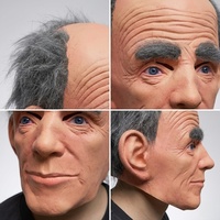 Masque en latex réaliste de vieil homme - Accessoire de fête d'Halloween, couvre-chef de personne âgée réaliste pour costume adulte et événements farfelus