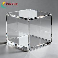 Présentoir à desserts rotatif moderne personnalisé en acrylique transparent blanc avec LED, cube gigogne pour boulangerie et présentation alimentaire