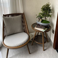 Chaise de canapé moderne minimaliste simple tissé nordique paresseux chaises de Table de loisirs de balcon en rotin pour l'utilisation de salon de meubles de maison