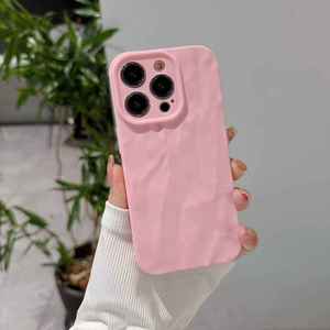 Funda Protectora para Móvil <span class=keywords><strong>de</strong></span> TPU Suave, Impermeable, Resistente a Golpes, Color Caramelo, Textura Arrugada, Diseño <span class=keywords><strong>de</strong></span> Lujo, para 16 15 14 13 12 11 Pro Ins - Product Image 2
