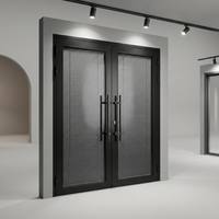 Porte extérieure en aluminium à double vitrage trempé, isolée thermiquement, anti-corrosion, durable, pour maison de campagne