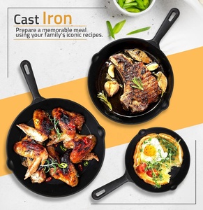 <strong>Complete</strong> Chef <strong>Set</strong> Nonstick Saute Frying Pan Pre-Seasoned <strong>Cast</strong> <strong>Iron</strong> Skillet <strong>Set</strong> - Product Image 4