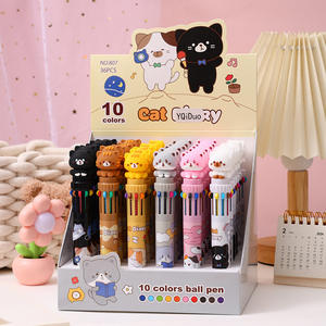 Yaratıcı 10 renk tükenmez kalem karikatür 36 adet/kutu 0.7mm plastik öğrenci kırtasiye okul çocuklar için - Product Image 4